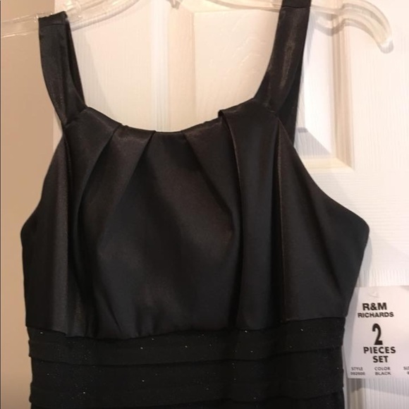 EUC R&M Richard’s Black Evening Dress w/Jacket, Size 6 - Picture 6 of 8